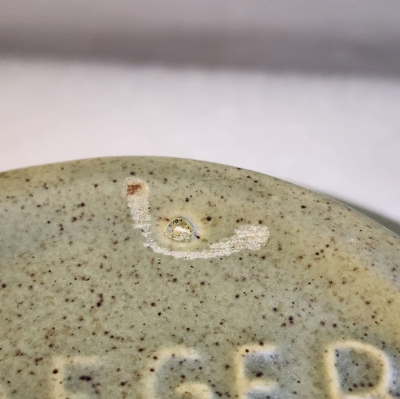 Vtg Haeger USA Pottery 101 Green Speckled Footed Bowl Planter - Picture 11 of 13